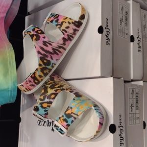 NWT Mama Mia Pink Leopard Slip on Sandal Slide